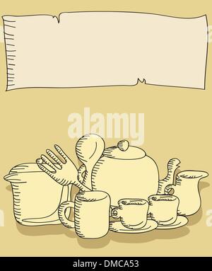 Cartoon doodles Nourriture et cuisine stuff background Illustration de Vecteur