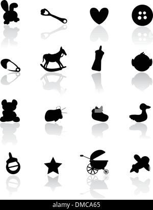 L'arrivée de bébé fond icons Illustration de Vecteur