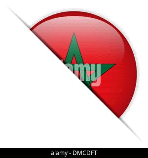 Drapeau Maroc Bouton brillant Illustration de Vecteur