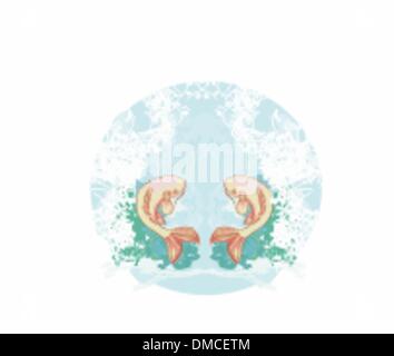 Japanese Koi vector background Illustration de Vecteur