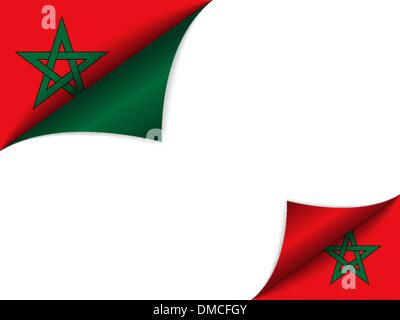 Maroc drapeau du pays en tournant la page Illustration de Vecteur