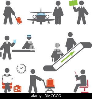 Air terminal icons Illustration de Vecteur