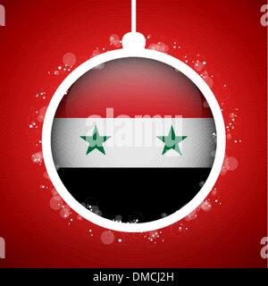 Joyeux Noël Boule rouge avec drapeau République Illustration de Vecteur