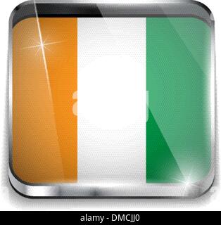 Drapeau Irlande boutons carrés Application Smartphone Illustration de Vecteur