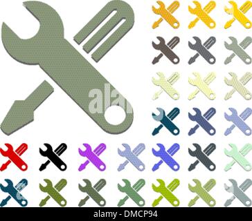 Outils à main de la clé et l'icône tournevis Illustration de Vecteur