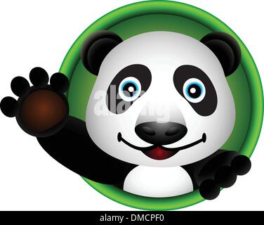 Tête de panda mignon cartoon Illustration de Vecteur