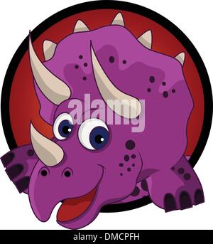 Tête de dinosaure funny cartoon Illustration de Vecteur