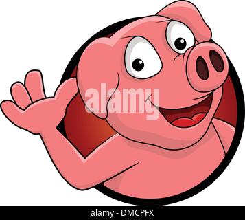 Happy pig cartoon Illustration de Vecteur