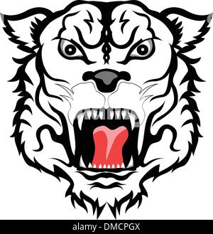 Tatouage tête de tigre Illustration de Vecteur