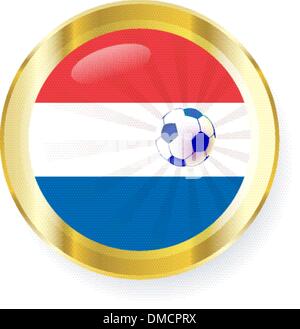 Drapeau national des Pays-Bas (Hollande) en forme circulaire wit Illustration de Vecteur
