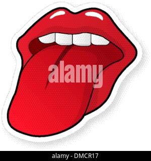 Bouche ouverte avec la langue Illustration de Vecteur