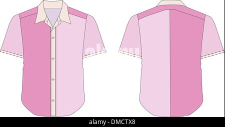 Robe col chemise en tons de couleur rose Illustration de Vecteur