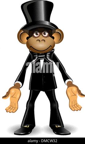 Singe dans un top hat Illustration de Vecteur