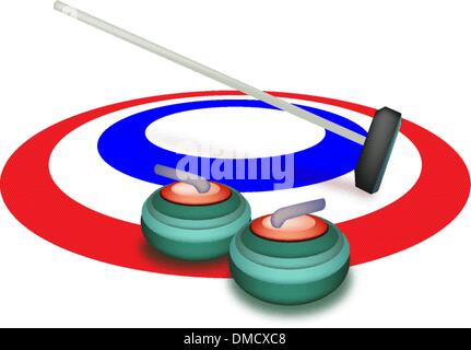 Une collection de pierres de curling sur glace Illustration de Vecteur