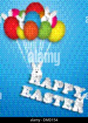 Joyeuses Pâques Oeufs Ballons Lapin Illustration de Vecteur