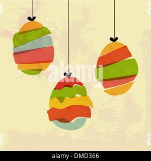 Grunge hanging Easter eggs Illustration de Vecteur