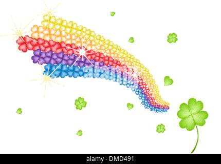 Les trèfles à quatre feuilles Illustration de forme Arc-en-ciel Illustration de Vecteur