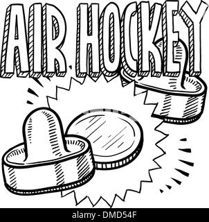 Croquis de air hockey Illustration de Vecteur