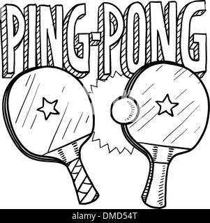 Croquis de ping-pong Illustration de Vecteur