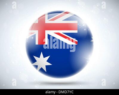 Bouton brillant Drapeau Australie Illustration de Vecteur