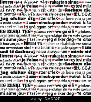 Je t'aime dans différentes langues Illustration de Vecteur