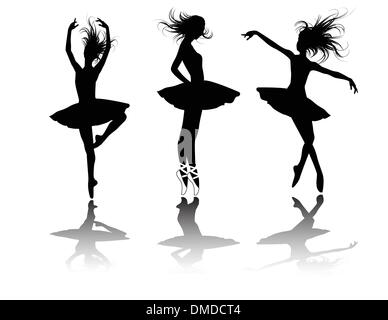 Le vecteur des danseurs de ballet silhouette Illustration de Vecteur