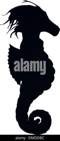 Seahorse Silhouette Illustration de Vecteur