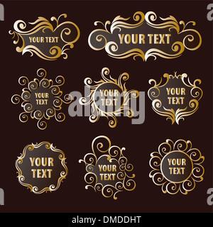 Vector golden pancarte ethnic Illustration de Vecteur