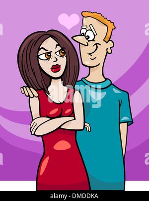 L'homme et la femme en amour cartoon Illustration de Vecteur