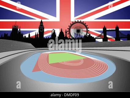 Stade avec toits de Londres - vector Illustration de Vecteur