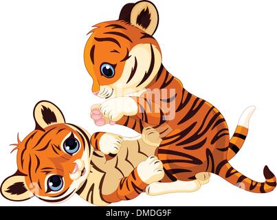 Ludique Cute tiger cub Illustration de Vecteur
