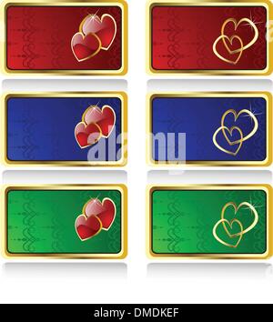 Le vecteur valentines day cards set Illustration de Vecteur