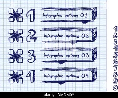 Numéro de style Doodle bannière options. Illustration de Vecteur