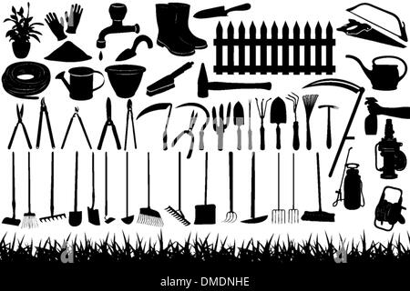 Outils de jardinage Illustration de Vecteur