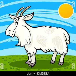 Hairy goat farm animal cartoon illustration Illustration de Vecteur