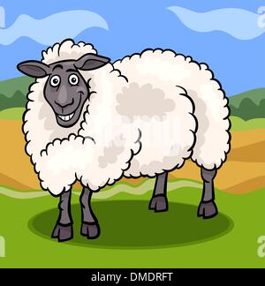 Sheep Farm animal cartoon illustration Illustration de Vecteur