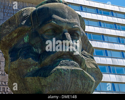 Karl Marx monument à Chemnitz, Saxe, Allemagne Banque D'Images