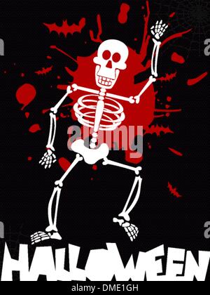 Fond squelette danse Halloween Illustration de Vecteur