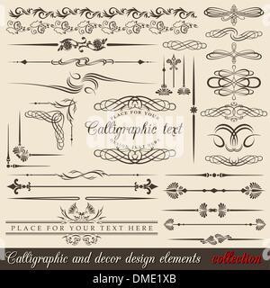 Éléments de conception de la Calligraphie Illustration de Vecteur