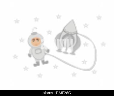 Funny cartoon astronaut Illustration de Vecteur