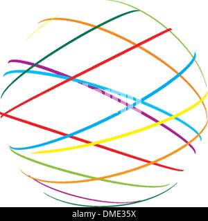 Sphère de la couleur des lignes abstraites Illustration de Vecteur