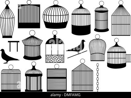 Cages à oiseaux Illustration de Vecteur