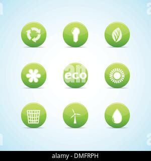 Ecology icon set design vert Illustration de Vecteur