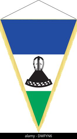 Image vectorielle d'un fanion avec le drapeau national du Lesotho Illustration de Vecteur