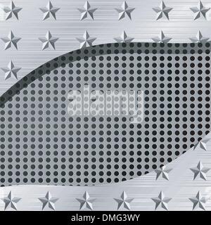 Vector illustration d'une plaque en métal avec des trous et des étoiles Illustration de Vecteur