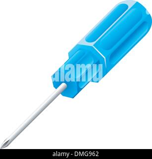 Vector illustration d'un tournevis bleu Illustration de Vecteur