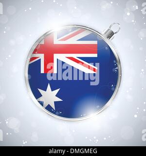 Joyeux Noël Silver Ball avec drapeau Australie Illustration de Vecteur