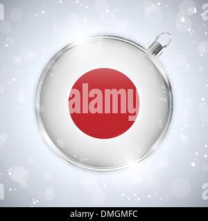 Joyeux Noël Silver Ball avec drapeau Japon Illustration de Vecteur