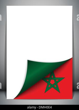 Maroc drapeau du pays en tournant la page Illustration de Vecteur