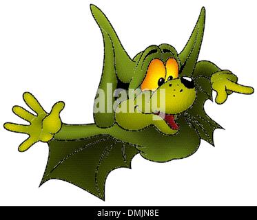 Sourire vert bat Illustration de Vecteur